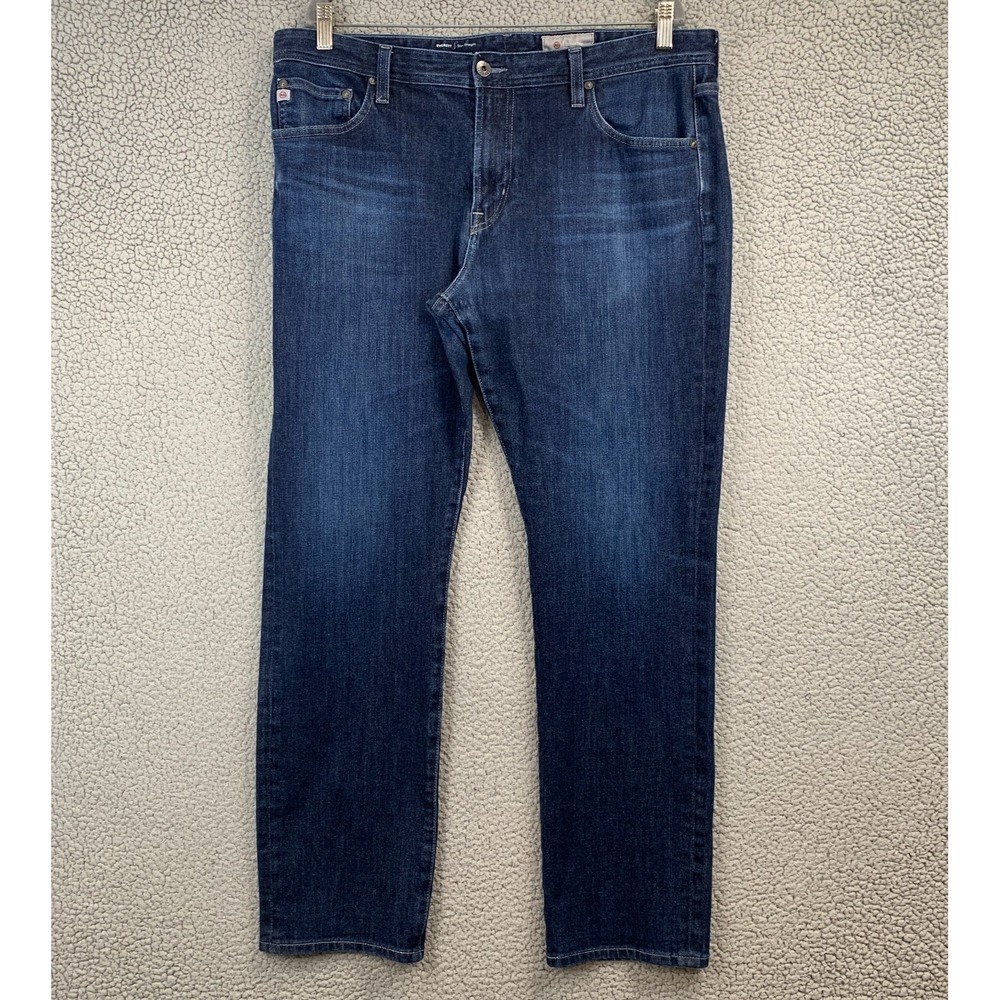 AG Adriano Goldschmied Everett Slim Straight Jeans Japanese Denim 38x32 Luxury